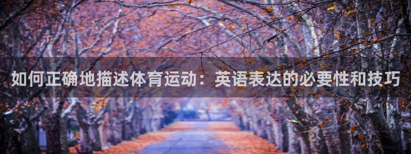 vsport体育在线官网：如何正确地描述体育运动：英语表达的必要性和技巧